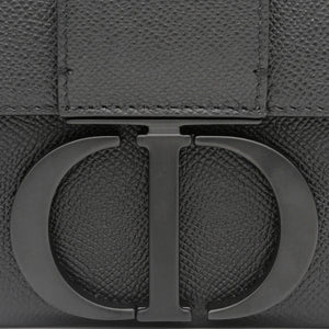 30 Montaigne Box Bag Black Ultramatte Grained Calfskin
