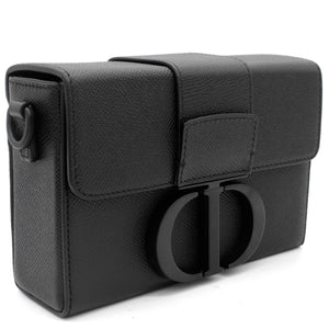 30 Montaigne Box Bag Black Ultramatte Grained Calfskin