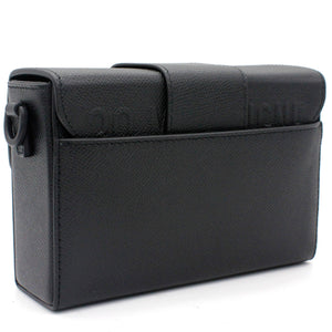 30 Montaigne Box Bag Black Ultramatte Grained Calfskin