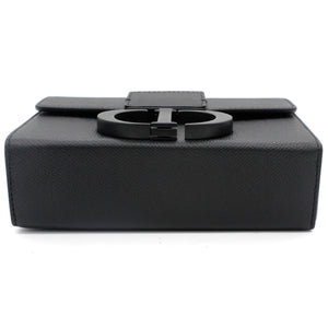 30 Montaigne Box Bag Black Ultramatte Grained Calfskin