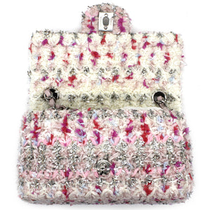 Classic Single Mini Flap Bag Quilted Tweed and Ribbon