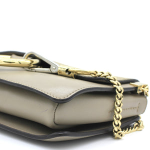 Suede Calfskin Small Faye Shoulder Bag Motty Grey