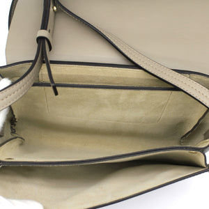 Suede Calfskin Small Faye Shoulder Bag Motty Grey