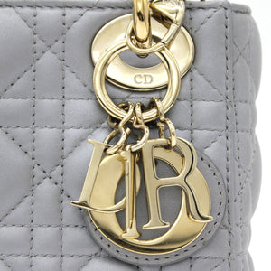 Mini Lady Dior Bag with Chain in Grey Pearly Lambskin