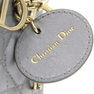 Mini Lady Dior Bag with Chain in Grey Pearly Lambskin