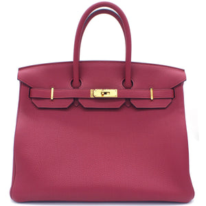 Birkin 35 handbag Rouge Grenade Togo