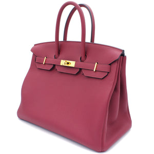Birkin 35 handbag Rouge Grenade Togo