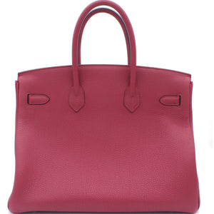 Birkin 35 handbag Rouge Grenade Togo