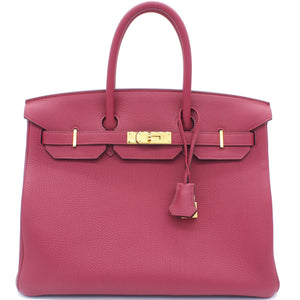 Birkin 35 handbag Rouge Grenade Togo