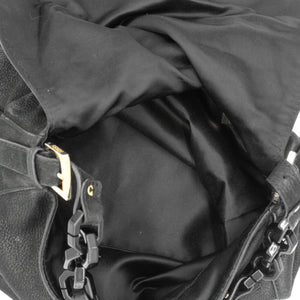 Black Iridescent Leather Mama Forever Large Flap Shoulder Bag