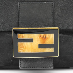 Black Iridescent Leather Mama Forever Large Flap Shoulder Bag