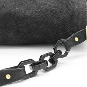 Black Iridescent Leather Mama Forever Large Flap Shoulder Bag