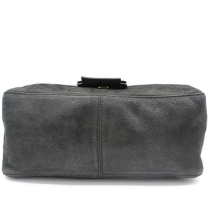 Black Iridescent Leather Mama Forever Large Flap Shoulder Bag