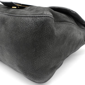 Black Iridescent Leather Mama Forever Large Flap Shoulder Bag