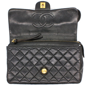 Black lambskin Vintage Backpack