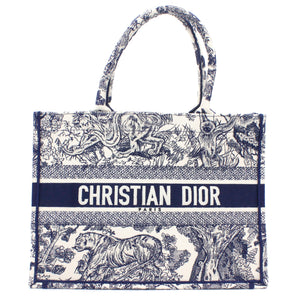 Blue Toile de Jouy Embroidery Booktote Small