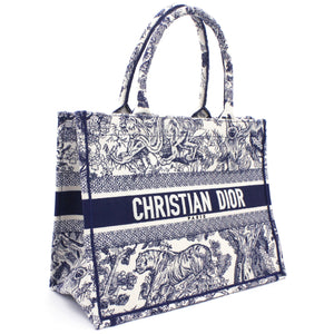 Blue Toile de Jouy Embroidery Booktote Small