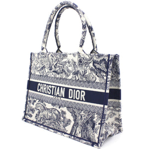 Blue Toile de Jouy Embroidery Booktote Small