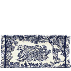 Blue Toile de Jouy Embroidery Booktote Small