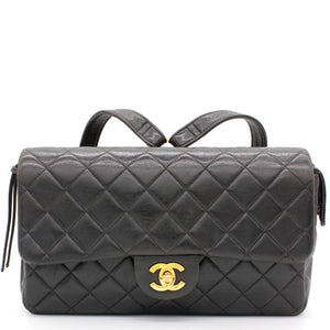 Black lambskin Vintage Backpack