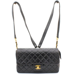 Black lambskin Vintage Backpack
