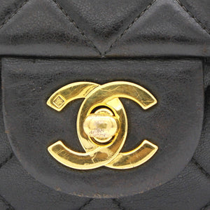 Black lambskin Vintage Backpack