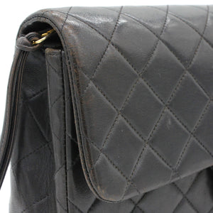 Black lambskin Vintage Backpack