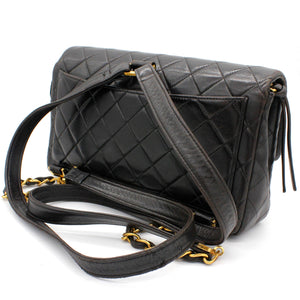 Black lambskin Vintage Backpack