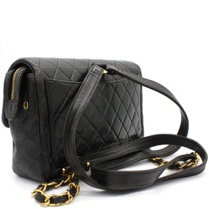 Black lambskin Vintage Backpack