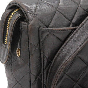 Black lambskin Vintage Backpack
