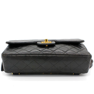 Black lambskin Vintage Backpack