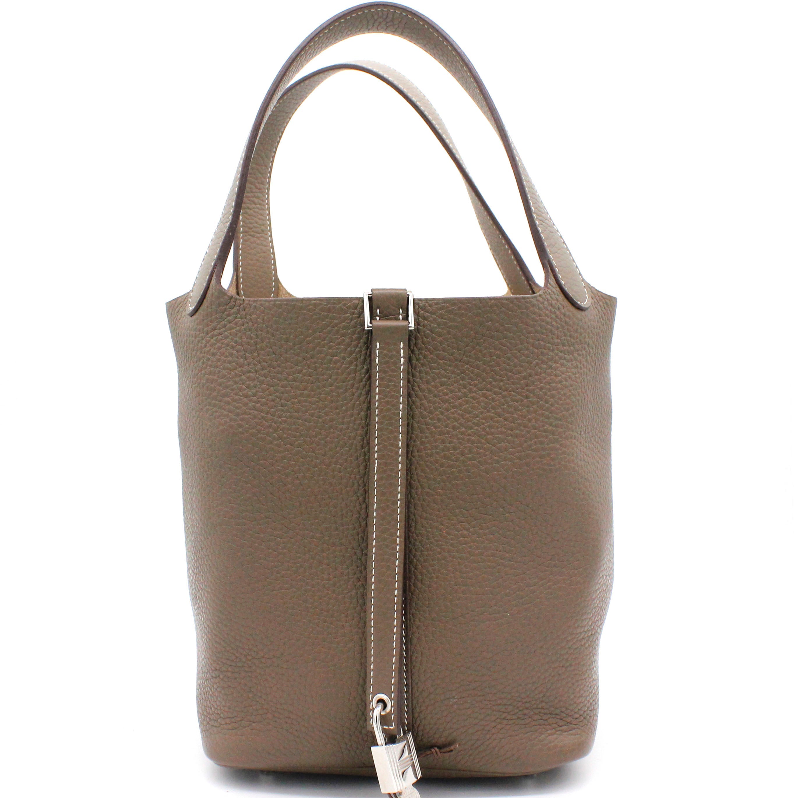Togo Leather Picotin Lock MM Bag 22 Etoupe