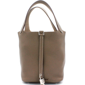 Togo Leather Picotin Lock MM Bag 22 Etoupe