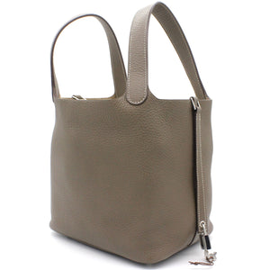 Togo Leather Picotin Lock MM Bag 22 Etoupe