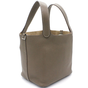Togo Leather Picotin Lock MM Bag 22 Etoupe