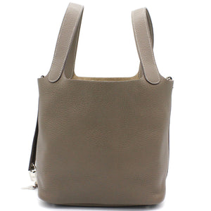 Togo Leather Picotin Lock MM Bag 22 Etoupe