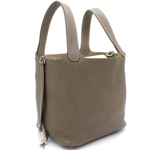 Togo Leather Picotin Lock MM Bag 22 Etoupe