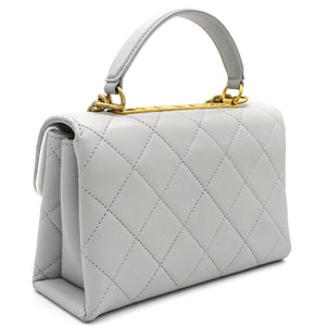 Quilted Lambskin Top Handle Flap Bag