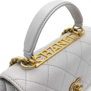 Quilted Lambskin Top Handle Flap Bag