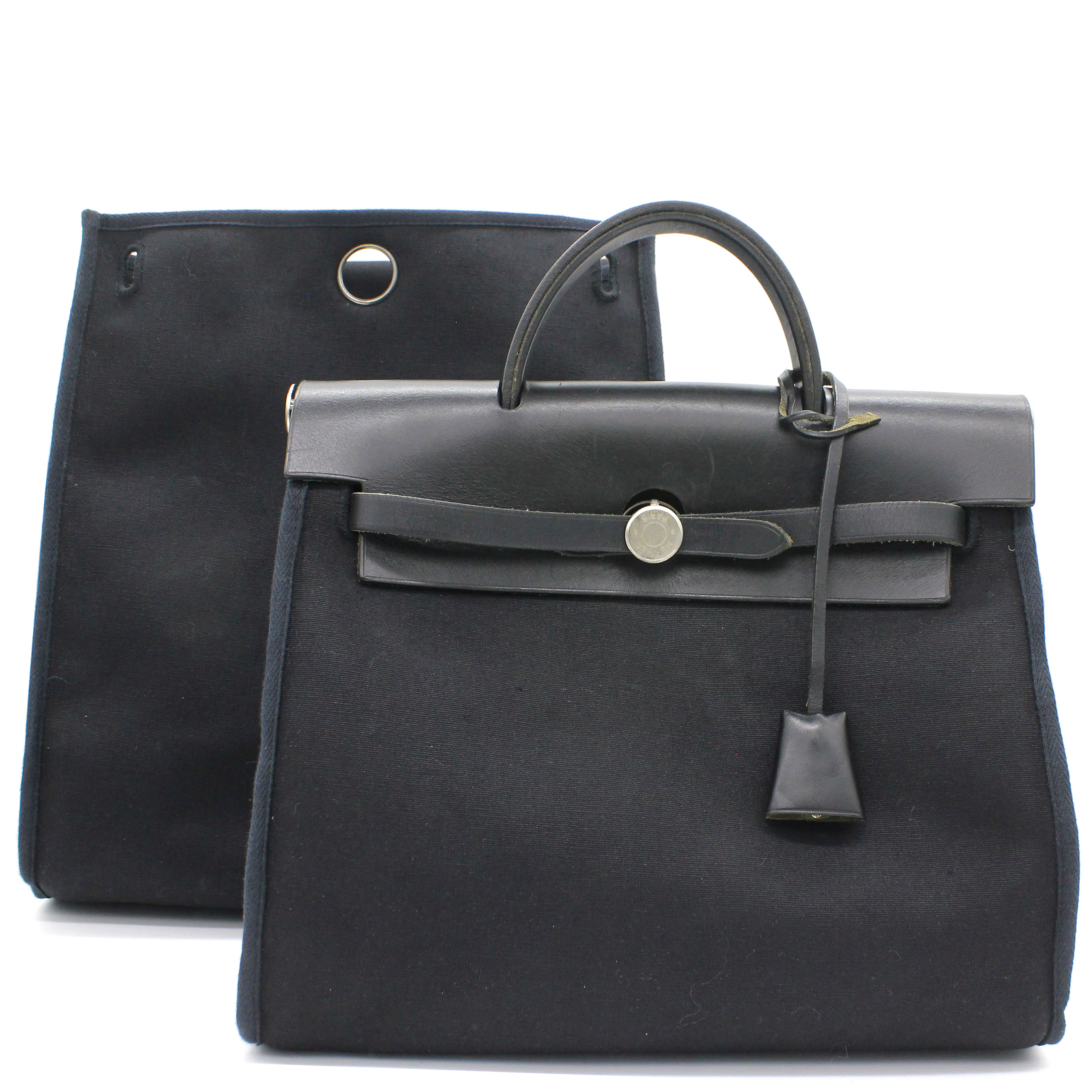 Black Canvas and Leather 2-in-1 Herbag 31 Backpack
