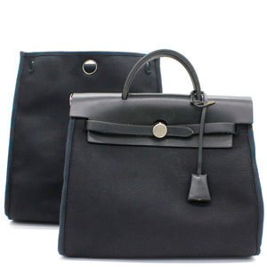 Black Canvas and Leather 2-in-1 Herbag 31 Backpack