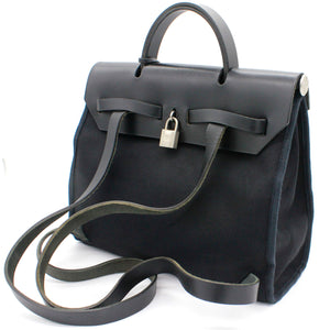 Black Canvas and Leather 2-in-1 Herbag 31 Backpack