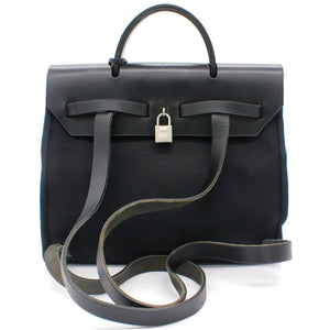 Black Canvas and Leather 2-in-1 Herbag 31 Backpack