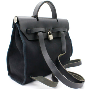 Black Canvas and Leather 2-in-1 Herbag 31 Backpack