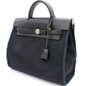 Black Canvas and Leather 2-in-1 Herbag 31 Backpack