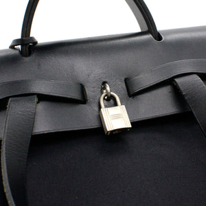 Black Canvas and Leather 2-in-1 Herbag 31 Backpack