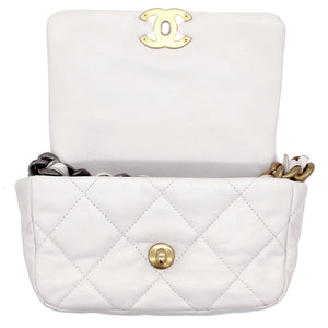Lambskin Quilted 19 Waist Bag White