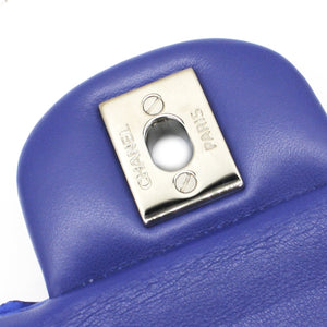 Blue Snack Leather Classic Double Flap Bag