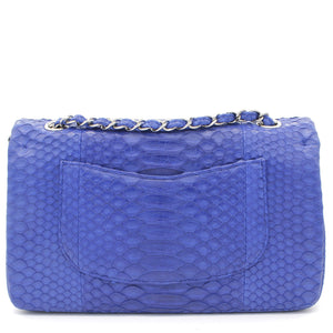 Blue Snack Leather Classic Double Flap Bag