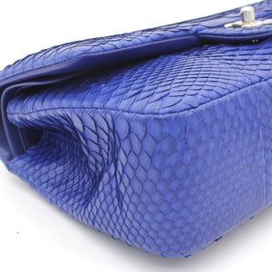 Blue Snack Leather Classic Double Flap Bag